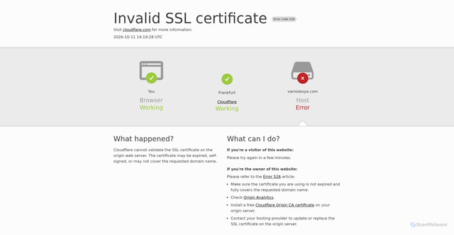 Security scan screenshot of https://varnixboya.com/