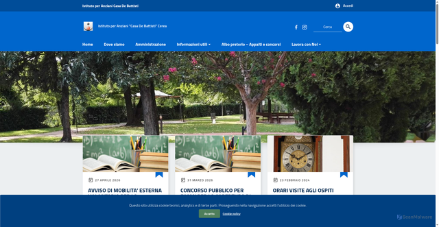 Security scan screenshot of https://www.casadebattisti.eu
