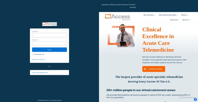 Security scan screenshot of https://accesstelecare.my.salesforce.com