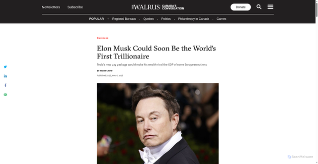 Security scan screenshot of https://thewalrus.ca/elon-musk-wants-to-be-a-trillionaire-that-doesnt-bode-well-for-humanity/