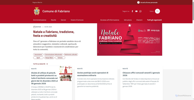 Security scan screenshot of https://comune.fabriano.an.it