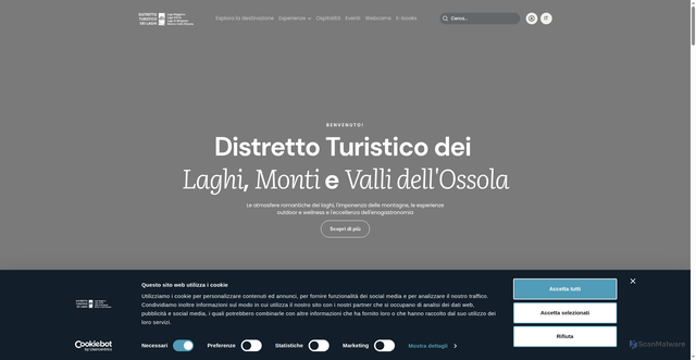 Security scan screenshot of https://www.distrettolaghi.it/it