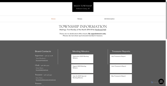 Security scan screenshot of https://www.breentwp.gov/