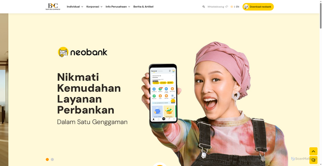 Security scan screenshot of https://bankneo.co.id