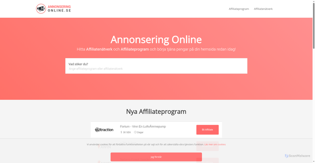 Security scan screenshot of http://annonseringonline.se/