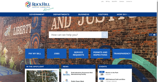 Security scan screenshot of https://www.cityofrockhill.com/
