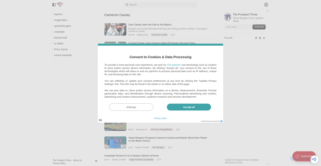 Security scan screenshot of https://theprospecttimes.com/tag/cameron-cauley/