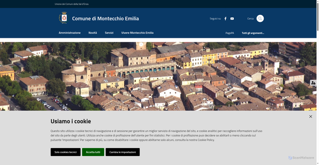Security scan screenshot of https://www.comune.montecchio-emilia.re.it/