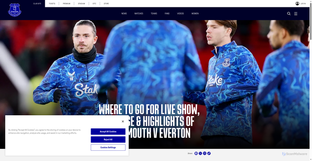 Security scan screenshot of https://www.evertonfc.com/news/2025/december/02/where-to-go-for-live-show--coverage---highlights-of-bournemouth-v-everton/
