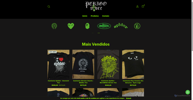 Security scan screenshot of https://perigostore.com.br/