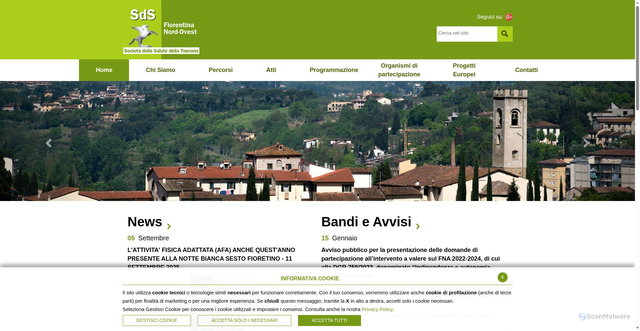 Security scan screenshot of https://www.sds-nordovest.fi.it/home