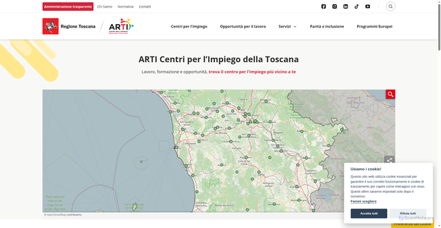 Security scan screenshot of https://arti.toscana.it/
