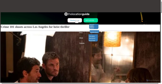 Security scan screenshot of https://www.thelocationguide.com/industrynews/crime-101-shoots-across-los-angeles-for-heist-thriller