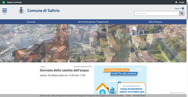 Security scan screenshot of https://www.comune.saltrio.va.it/servizi/notizie/notizie_homepage.aspx