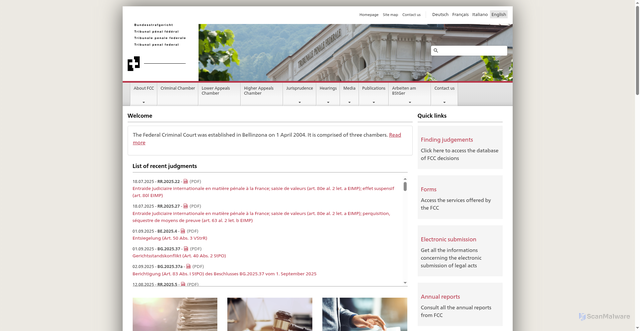 Security scan screenshot of https://www.bstger.ch/