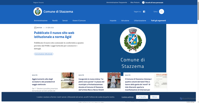 Security scan screenshot of https://comune.stazzema.lu.it/
