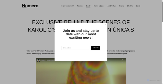 Security scan screenshot of https://www.numeronetherlands.com/beauty/exclusive-behind-the-scenes-of-karol-gs-nine-meter-wig-in-nicas-music-video