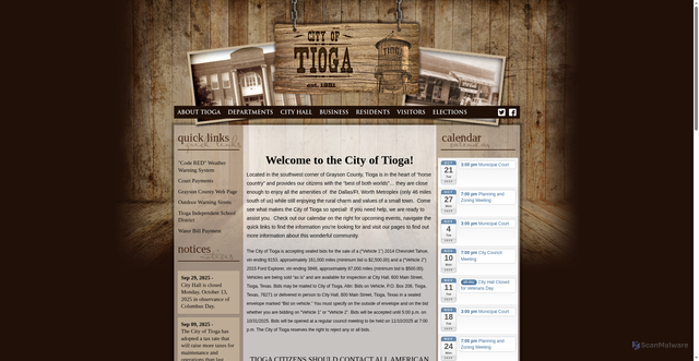 Security scan screenshot of https://www.tiogatx.gov/