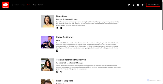 Security scan screenshot of https://www.funselektor.com/team