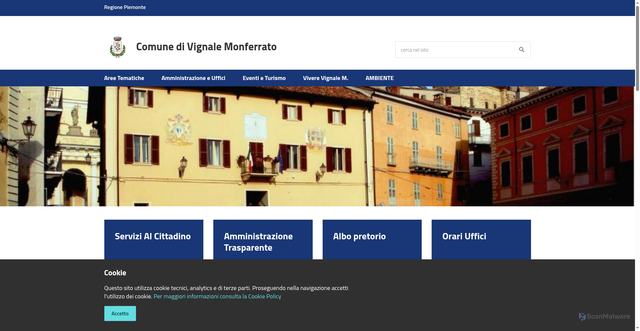 Security scan screenshot of https://www.comune.vignalemonferrato.al.it/it
