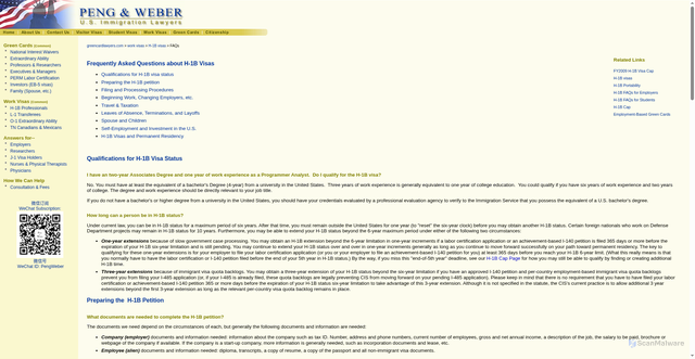 Security scan screenshot of https://www.greencardlawyers.com/workvisas/H-1Bvisas/H-1BFAQs.html