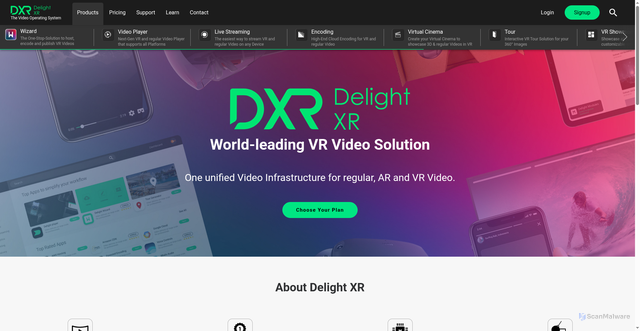 Security scan screenshot of https://delight-vr.com