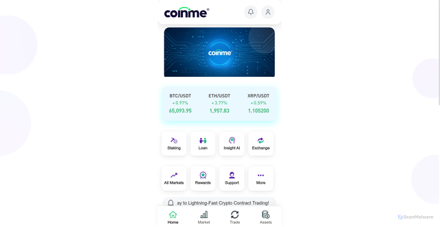 Security scan screenshot of http://www.coinmedex.net/