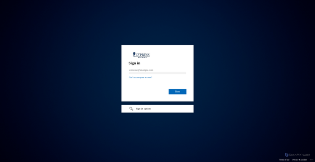Security scan screenshot of https://cypresscapitalgroup-my.sharepoint.com