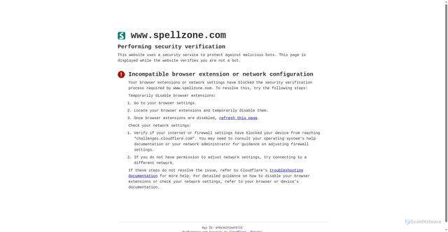 Security scan screenshot of https://www.spellzone.com