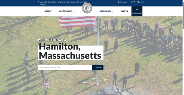 Security scan screenshot of https://hamiltonma.gov/