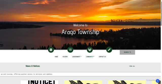 Security scan screenshot of https://aragotownshipmn.gov/