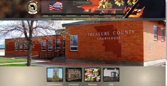 Security scan screenshot of https://www.treasurecountymt.gov/