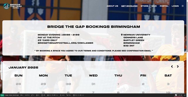 Security scan screenshot of http://btgfootballbookings.com/bookings/Birmingham