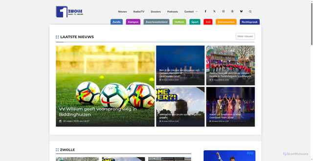 Security scan screenshot of https://1zwolle.nl