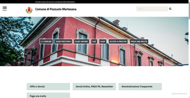 Security scan screenshot of https://www.comune.pozzuolomartesana.mi.it