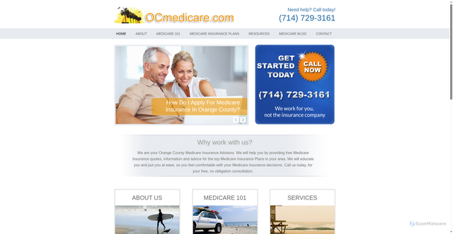 Security scan screenshot of https://ocmedicare.com