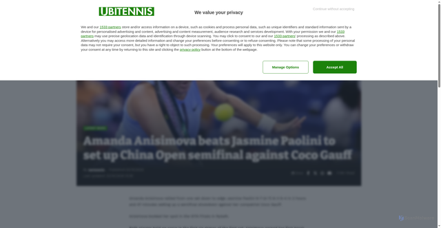 Security scan screenshot of https://www.ubitennis.net/2025/10/amanda-anisimova-beats-jasmine-paolini-to-set-up-china-open-semifinal-against-coco-gauff/