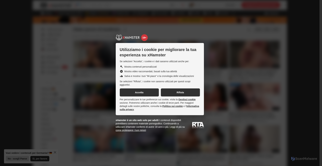 Security scan screenshot of amsterdam.xhamster.com