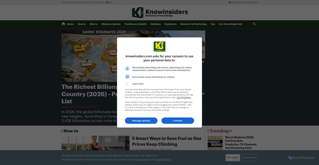Security scan screenshot of https://cms.knowinsiders.com