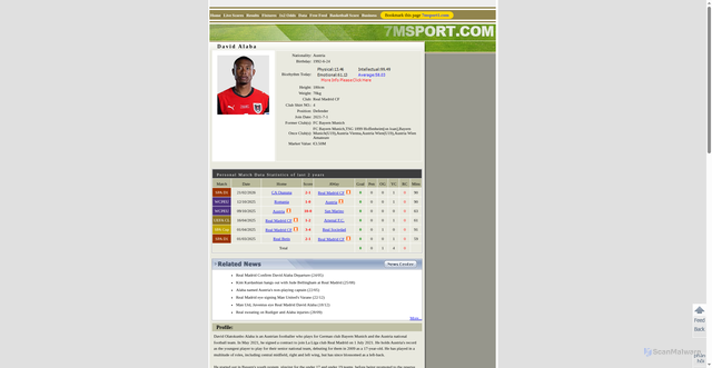 Security scan screenshot of https://player.7msport.com/84718/index.shtml