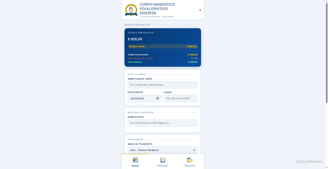 Security scan screenshot of https://preventivi-banda.pages.dev/