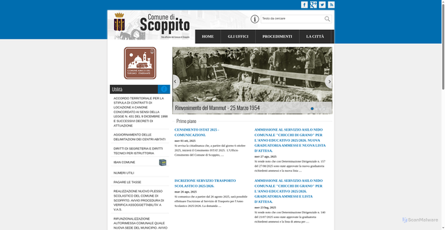 Security scan screenshot of https://www.comune.scoppito.aq.it/