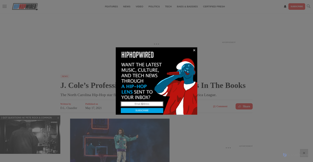 Security scan screenshot of https://hiphopwired.com/973058/j-cole-pro-basketball-debut/