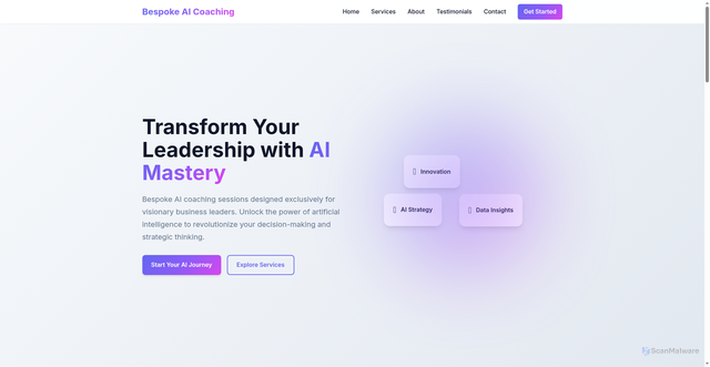 Security scan screenshot of http://bespokeaicoaching.com/