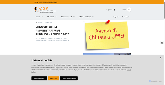 Security scan screenshot of https://www.aspareanord.it