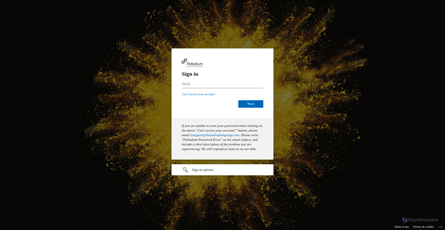 Security scan screenshot of https://palladiumgroupgbr.sharepoint.com