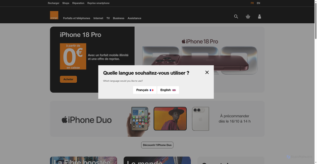 Security scan screenshot of https://orange.lu