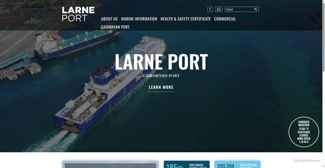 Security scan screenshot of http://www.portoflarne.co.uk