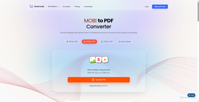 Security scan screenshot of https://rl-dev-landing.pages.dev/converters/mobi-to-pdf/