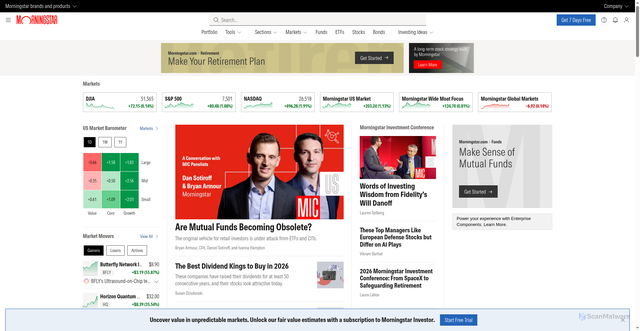 Security scan screenshot of https://morningstar.com